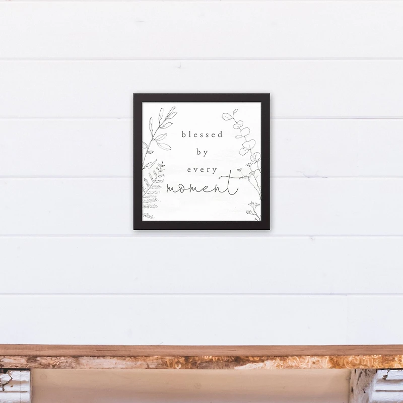 Blessed by Every Moment 12" x 12" Black Framed Canvas