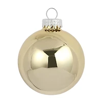 6 Pack 2.5" Gold Shiny Glass Ball Ornaments by Ashland®