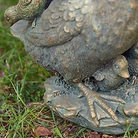 Glitzhome® 15" Faux Bronze Duck Garden Statue