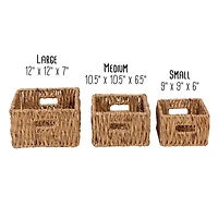 Honey Can Do Square Wicker Natural Nesting Baskets