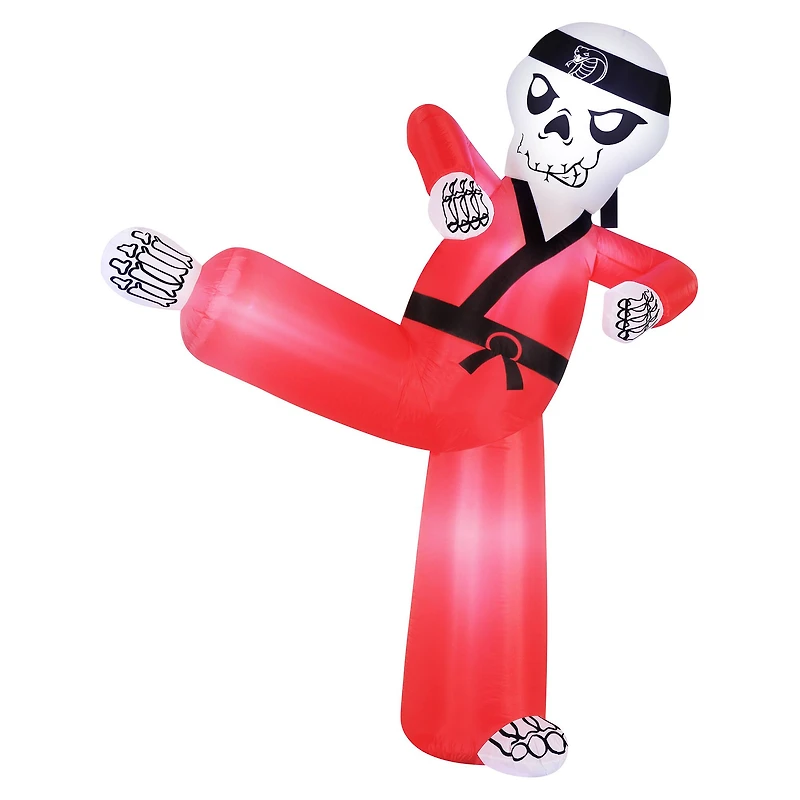 6.5ft. Inflatable Halloween Light Up Karate Skeleton