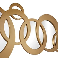 Gold Wood Circles Geometric Wall Mirror 56" x 1" x 23"