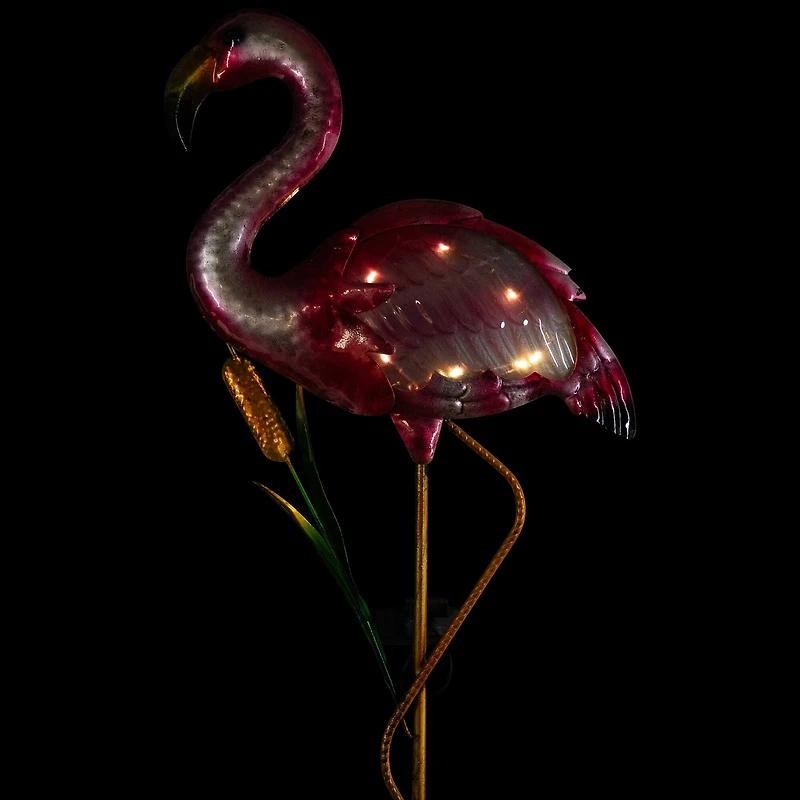 3ft. Solar Lighted Pink Flamingo Outdoor Garden Stake