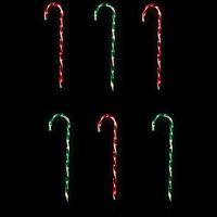 Lighted Outdoor Christmas Candy Cane Pathway Markers - 28" - Red/Green - Set of 6
