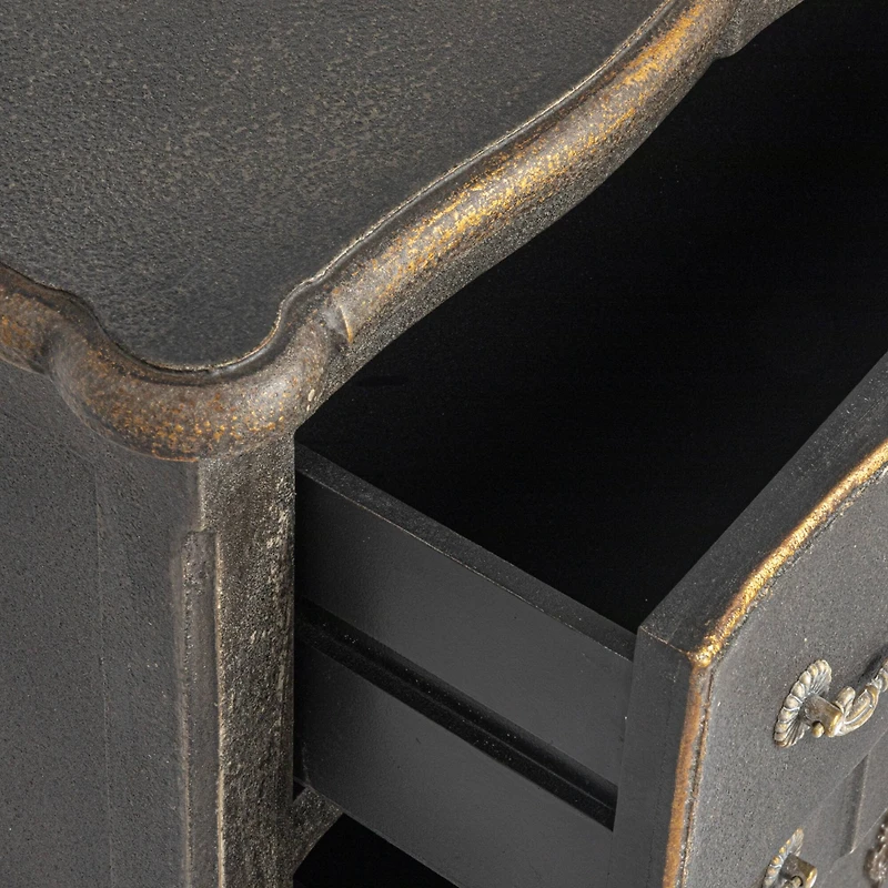 Hello Honey® Distressed Black Wood Dresser Cabinet