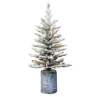 3ft. Pre-Lit Flocked Arctic Fir Tree, Warm White LED Lights 