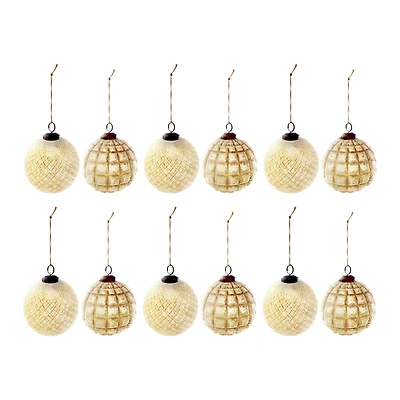 Hello Honey® 12 Pack 3" Copper Embossed Glass Ball Ornaments
