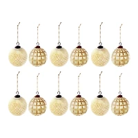 Hello Honey® 12 Pack 3" Copper Embossed Glass Ball Ornaments