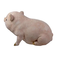 12.5" Realistic Pink Piglet Outdoor Garden Statue