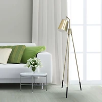 Lalia Home 5.5ft. Antique Brass Tripod Floor Lamp with Interior White Spotlight