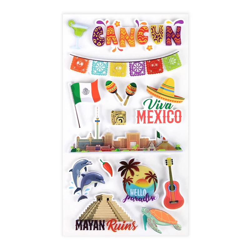 12 Pack: Cancun Dimensional Stickers by Recollections™