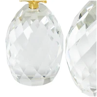 Clear & Gold Crystal Faceted Pineapple Sculpture Set