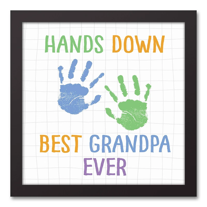 Hands Down Best Grandpa Black Framed Canvas