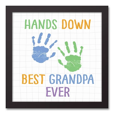 Hands Down Best Grandpa Black Framed Canvas