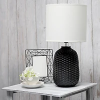 Simple Designs 20" Ceramic Purled Texture Table Lamp