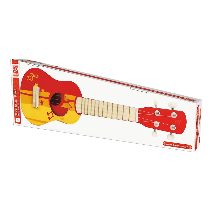 Hape Red & Yellow Kid's Wooden Toy Ukulele