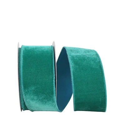 JAM Paper 2.5" x 10yd. Regal Emerald Wired Plush Velvet Ribbon