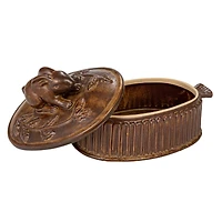 Hello Honey® Matte Brown Stoneware Baker with Rabbit Design