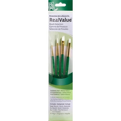 Princeton™ RealValue™ White Taklon 4 Piece Brush Set
