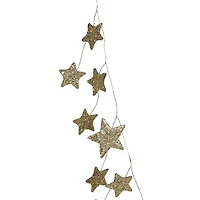 Hello Honey 6ft. Gold Decorative Glitter Paper Star Garland