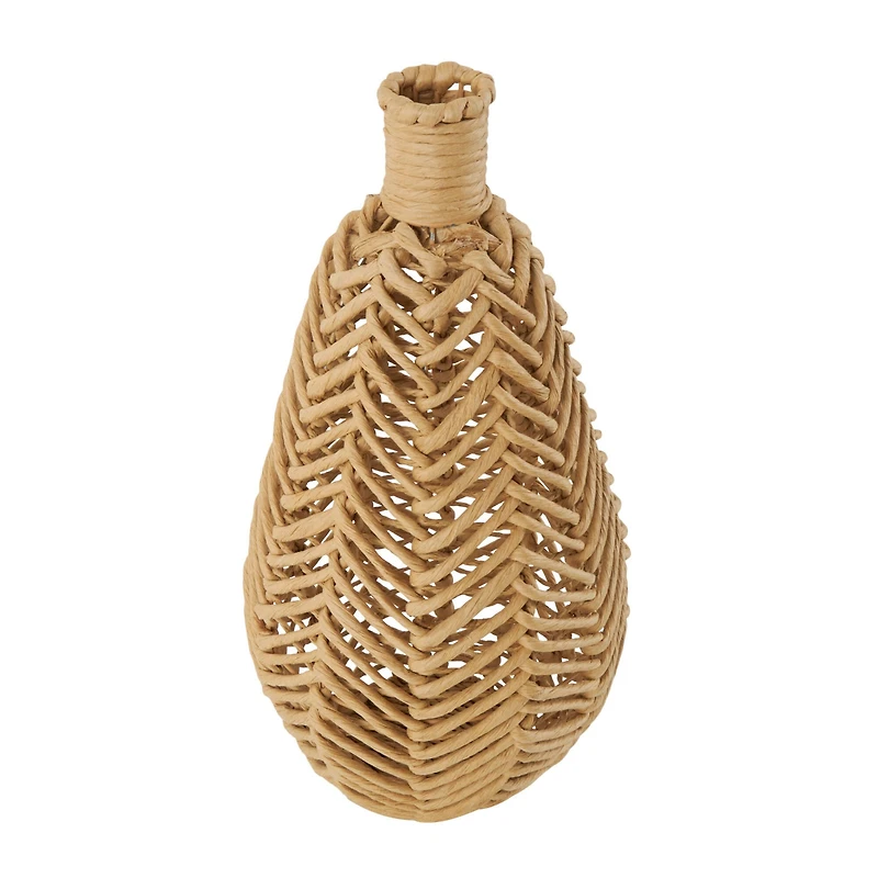 17" Brown Seagrass Handmade Woven Vase