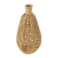 17" Brown Seagrass Handmade Woven Vase
