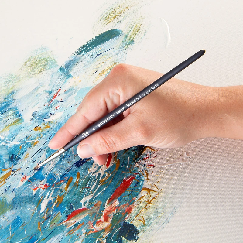 Royal & Langnickel® Sovereign™ Synthetic Long Handle Flat Brush