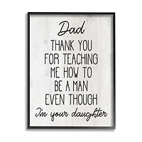 Stupell Industries Dad Thank You Phrase Family Daughter Humor Framed Giclee Art