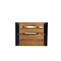 12.5" Natural Brown Wood & Metal Crate by Ashland®