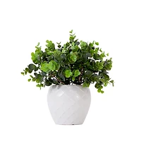 11" Artificial Boxwood Plant with Decorative Planter