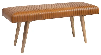 Hello Honey® 46" Wood & Leather Bench