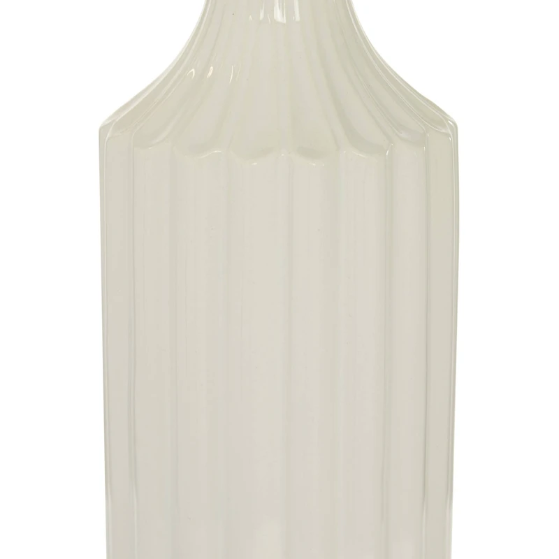 White Ceramic Modern Vase, 19" x 5" x 5"