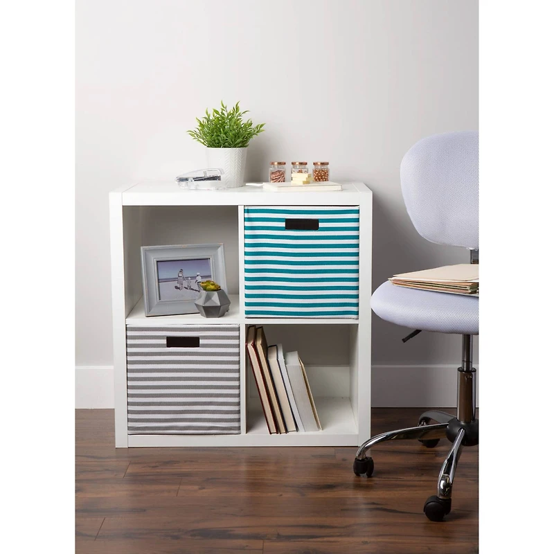 DII® 13" Gray Pinstripe Storage Cube