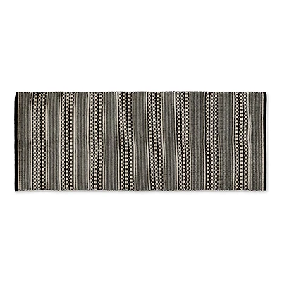 DII® Black Dobby Stripe Hand-Loomed Rug, 2.5ft. x 6ft.