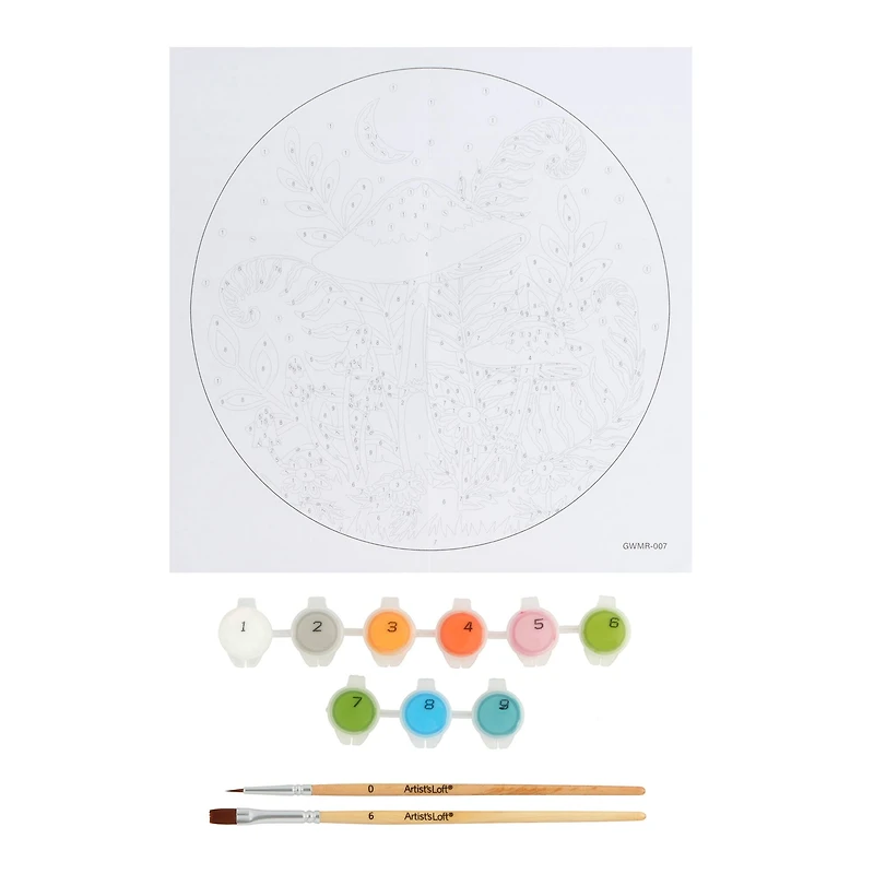 Mushroom Paint-by-Number Plywood Surface Kit by Artist's Loft®