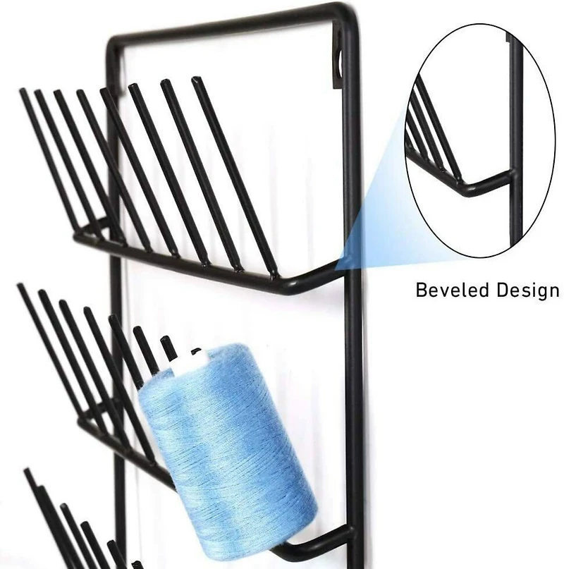 NEX™ Black 32-Spool Wall-Mounted Metal Sewing Thread Rack