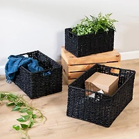 Honey Can Do Black Nesting Rectangle Maize Baskets, 3ct.
