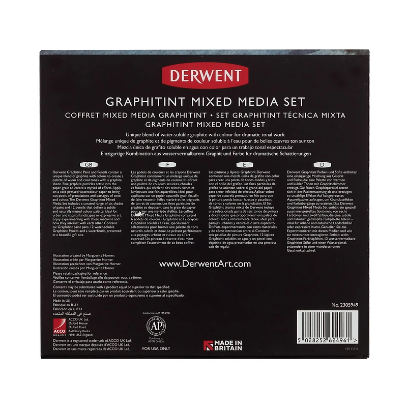 Derwent® 19-Piece Graphitint Mixed Media Set