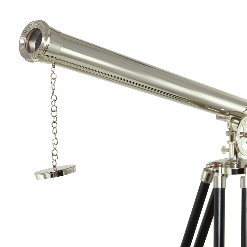 57" Silver Metal Telescope Decoration