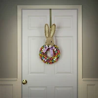 24" Bunny Head Topped Floral Wreath