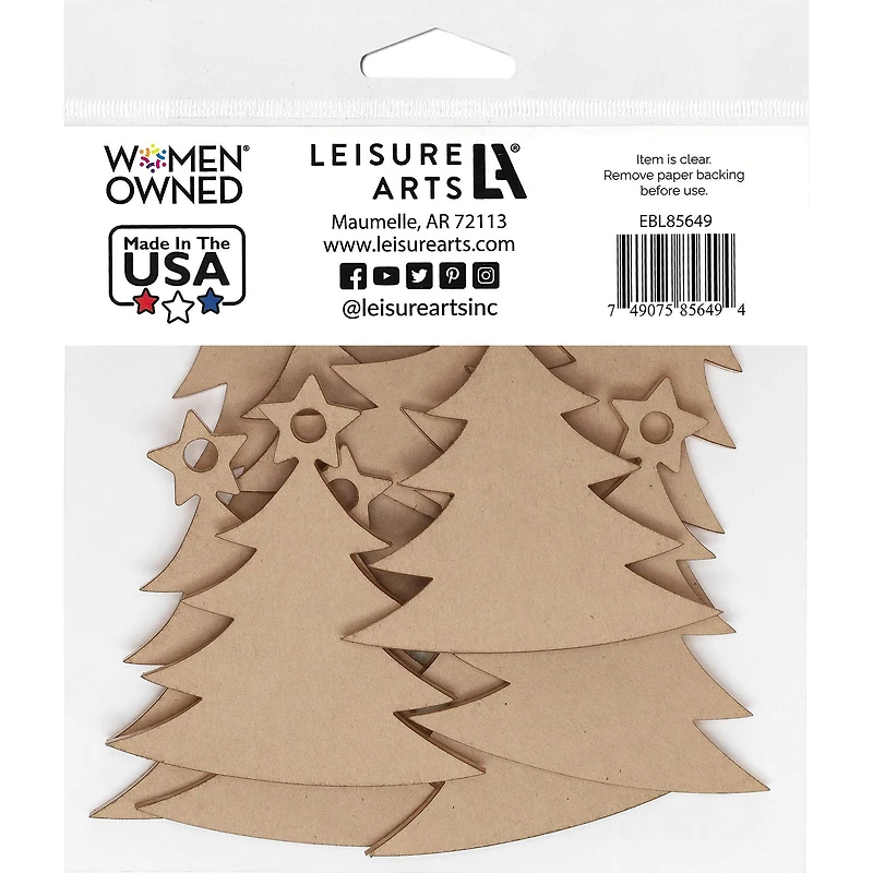 Essentials by Leisure Arts 3" Christmas Tree Clear Acrylic Ornaments, 10ct.