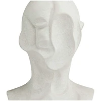 19" White Ceramic Cubist Inspired Head Sculpture