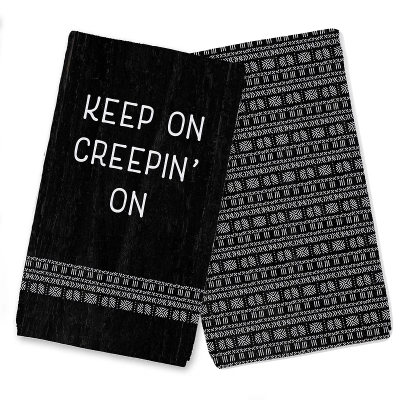 Creep White Mudcloth Tea Towel Set