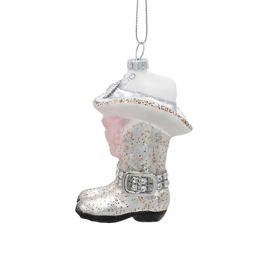 4.5" Cowboy Boot & Hat Glass Ornament by Ashland®