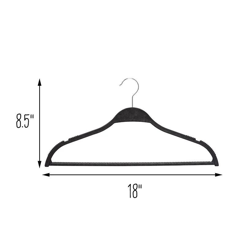 Honey Can Do Black Natural Wheat Husk Slim Hangers, 25ct.