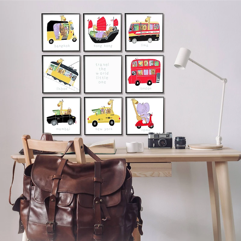 Stupell Industries Travel World Little One Kids' International Travel Transportation Framed Wall Art