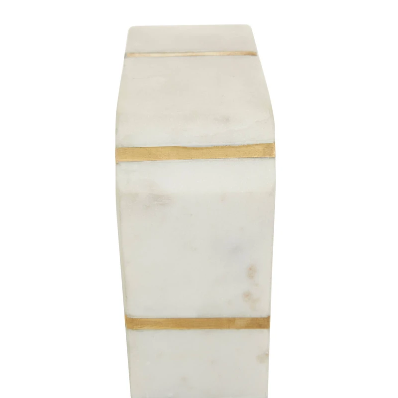 White Glam Abstract Bookends,