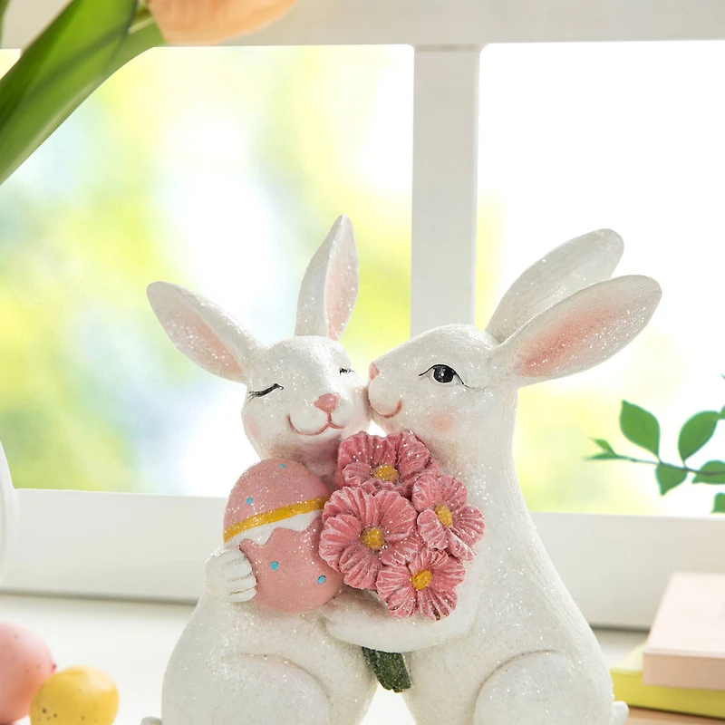 Glitzhome® 7" Easter Loving Bunny Table Décor