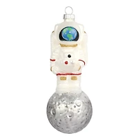 6.5" Astronaut on the Moon Glass Ornament by Ashland®