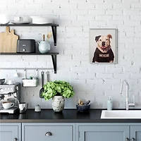 Stupell Industries American Bulldog in Americano T-Shirt Wall Art in Gray Frame